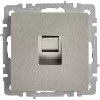 Компьютерная розетка встраиваемая IEK Brite РК10-БрС RJ45 UTP cat 5e цвет сталь