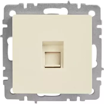 Компьютерная розетка встраиваемая IEK Brite РК10-БрКр RJ45 UTP cat 5e цвет бежевый
