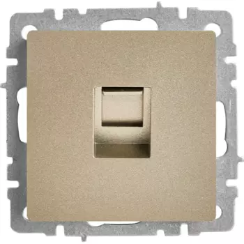 Компьютерная розетка встраиваемая IEK Brite РК10-БрШ RJ45 UTP cat 5e цвет шампань