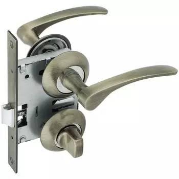 Комплект для межкомнатной двери Фабрика Замков 10L 170 BK с фиксатором алюминий гальваническое покрытие цвет бронза