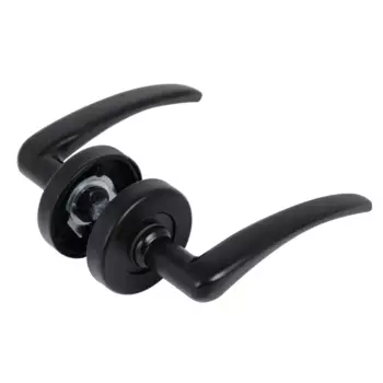 Комплект дверных ручек на розетке Edson E 015-S цвет черный