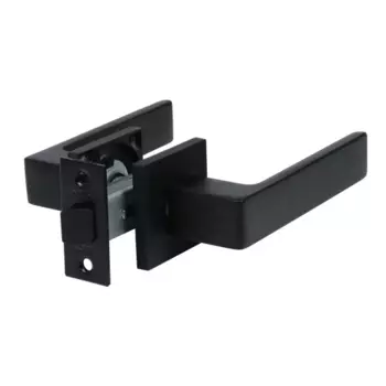 Комплект дверных ручек на розетке Edson P10Q2 без запирания цвет черный