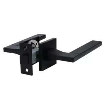 Комплект дверных ручек на розетке Edson P11Q2 без запирания цвет черный