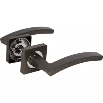 Комплект дверных ручек на розетке Edson P16Q3 без запирания цвет графит