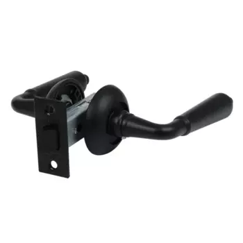 Комплект дверных ручек на розетке Edson PS6R1 без запирания цвет черный