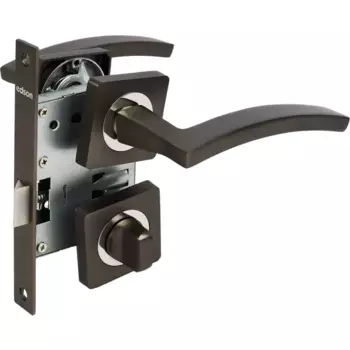 Комплект дверных ручек на розетке Edson WC16Q3 с запиранием цвет графит