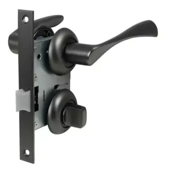 Комплект дверных ручек на розетке Edson WC5R1 с запиранием цвет графит