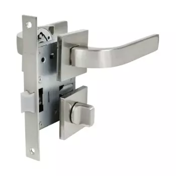 Комплект дверных ручек на розетке Edson WC7Q2 с запиранием цвет никель