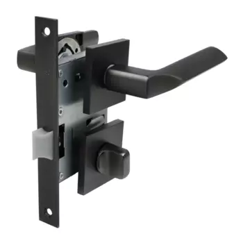 Комплект дверных ручек на розетке Edson WC9Q2 с запиранием цвет графит