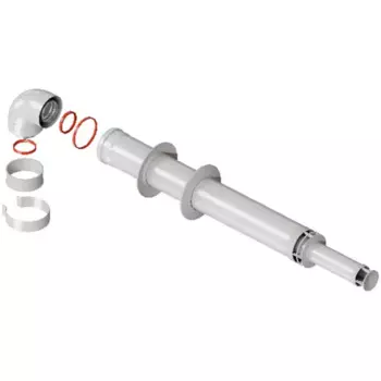 Комплект дымохода Rommer антилёд 60/100 - 1220мм хомут в комплекте RCA-6010-211220