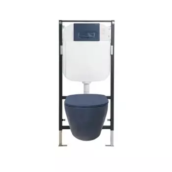Комплект инсталляция с унитазом Creavit YD.SET.041.01, с клавишей, с микролифтом, цвет базальт