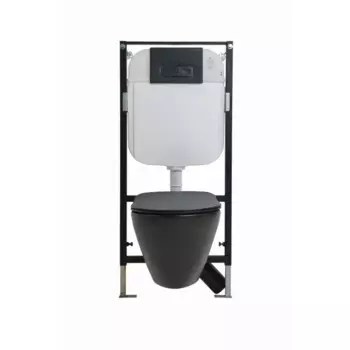 Комплект инсталляция с унитазом Creavit YD.SET.004.18, с клавишей, с микролифтом, цвет черный