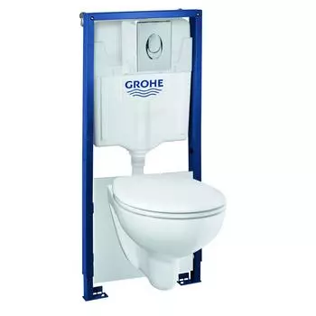 Комплект инсталляция Solido 2 39418000 с унитазом безободковым и кнопкой