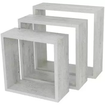 Набор настенных полок Spaceo 24х24 см/27х27 см/30х30 см МДФ цвет серый 3 шт.