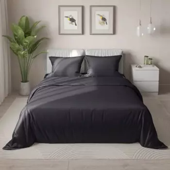 Комплект постельного белья Amore Mio Tornado евро тенсель серый