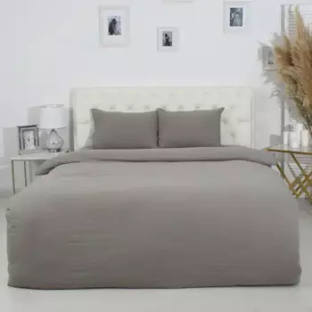 Комплект постельного белья двуспальный полисатин серо-коричневый