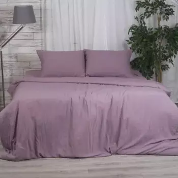 Комплект постельного белья евро полисатин ягодный