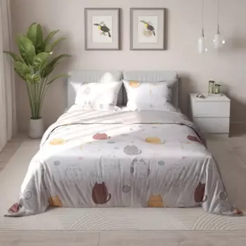 Комплект постельного белья Mona Liza Cats полутораспальный сатин серый