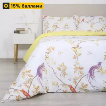 Комплект постельного белья Mona Liza Birdie двуспальный Plus бязь желтый
