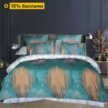 Комплект постельного белья Mona Liza Erte двуспальный сатин изумрудно-коричневый