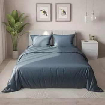 Комплект постельного белья Mona Liza двуспальный сатин сине-зеленый