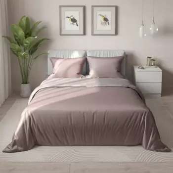 Комплект постельного белья НТК двуспальный полисатин розовый