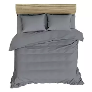 Комплект постельного белья НТК евро полисатин темно-серый