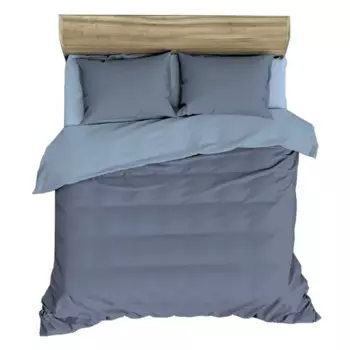 Комплект постельного белья НТК полутораспальный полисатин темно-синий