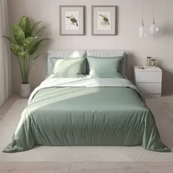 Комплект постельного белья НТК полутораспальный полисатин светло-зеленый