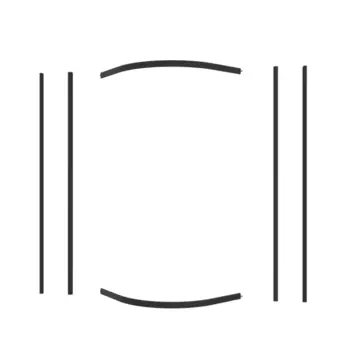 Комплект профилей и фурнитуры для душевой ширмы Sensea Easy 1/4 круг 90x90 цвет черный