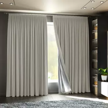 Комплект штор на ленте блэкаут Miamoza Dark 150x250 см цвет светло-бежевый