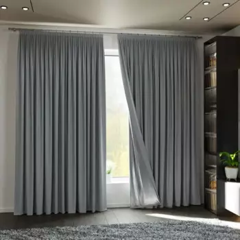 Комплект штор на ленте блэкаут Miamoza Dark 150x250 см цвет серый