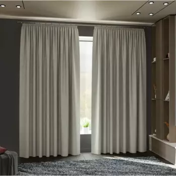 Комплект штор на ленте блэкаут Miamoza Nola 150x250 см цвет серо-бежевый