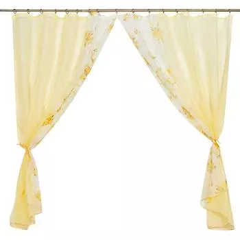 Комплект штор на ленте для кухни "Арина" 240x160 см цвет желтый