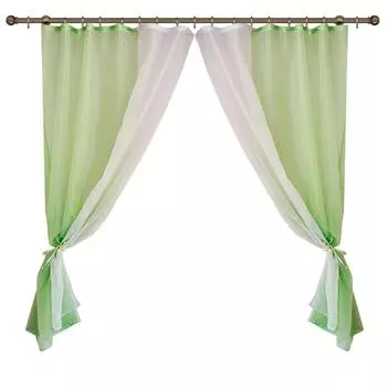 Комплект штор на ленте для кухни "Лидия" 250x160 см цвет зеленый/бежевый