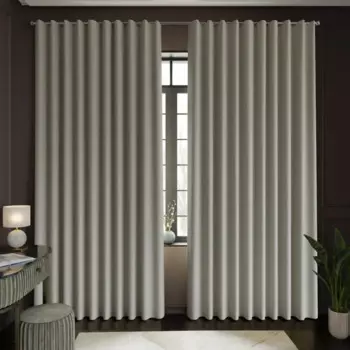 Комплект штор на ленте Джулия 150x250 см цвет серый 2 шт