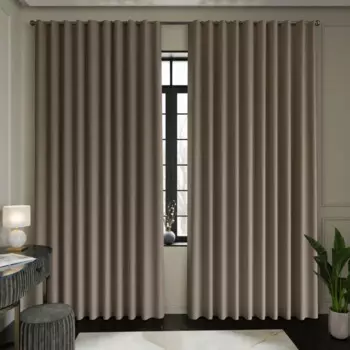 Комплект штор на ленте Джулия 150x250 см цвет темно-бежевый 2 шт