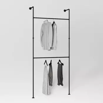 Комплект системы хранения Larvij PIPE02 7.5x100.5x8.5 см цвет черный