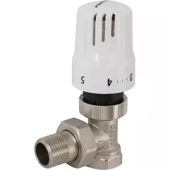 Термостатический комплект для радиатора угловой Ростерм 1/2" с термостатической головкой M30x1.5