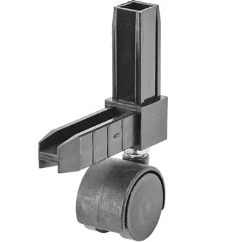 Коннектор 2 с колесной опорой для профилей Лофт 15x15 мм пластик черный