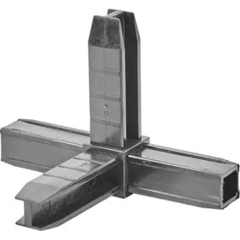 Коннектор 4 для профилей Лофт 15x15 мм пластик черный