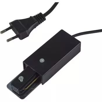 Коннектор для подключения трекового шинопровода к сети в розетку цвет черный