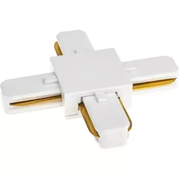 Коннектор для соединения трековых шинопроводов Х-образный жесткий Ritter Artline 94x94мм пластик/медь цвет белый