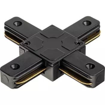 Коннектор для соединения трековых шинопроводов Х-образный жесткий Ritter Artline 94x94мм пластик/медь цвет чёрный
