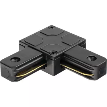 Коннектор для соединения трековых шинопроводов угловой L-образный жесткий Ritter Artline 65x65мм пластик/медь цвет чёрный