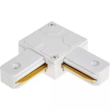 Коннектор для соединения трековых шинопроводов угловой L-образный жесткий Ritter Artline 65x65мм пластик/медь цвет белый