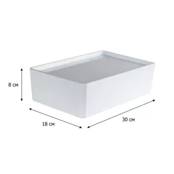 Контейнер 30x8x18 см 3.75 л ПЭТ с крышкой цвет белый