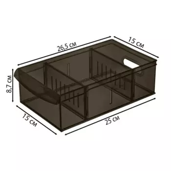 Контейнер для хранения Optima 15x8.7x26.6 см полипропилен цвет коричневый