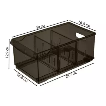Контейнер для хранения Optima 16.5x12.9x30.5 см полипропилен цвет коричневый