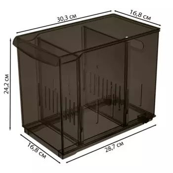 Контейнер для хранения Optima 16.8x24.2x30.5 см полипропилен цвет коричневый